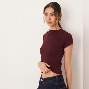Plum Color Stretchable Cap Sleeve Top  NWT